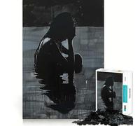 Puzzle Silhouette du Chagrin 1000 pièces pour Adolescents Améliore la mémoire et Les Loisirs Découpe Solide Cadeau de Noël 38x52cm