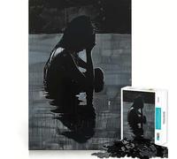 Puzzle Silhouette du Chagrin 1000 pièces pour Adolescents Se Souvenir, améliorer, détendre l'esprit Pièce d'art aux Contours Nets 50x75cm