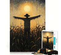 Puzzle Silhouette Épouvantail 1000 Pièces pour Adolescents Jeu de Logique Clair Loisirs Faciles Découpe Parfaite Cadeau d'anniversaire 38x26cm