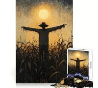 Puzzle Silhouette Épouvantail 1000 Pièces pour Adolescents Jeu de Réflexion Anti-Stress Découpe Soigneuse Cadeau Artistique 38x52cm