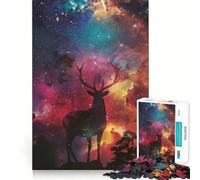 Puzzle Silhouette Galaxie 1000 pièces pour Adolescents Développe la mémoire et Passe-Temps Découpe Solide Cadeau de Noël 38x52cm