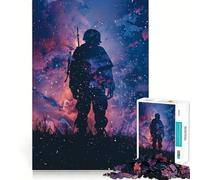 Puzzle Silhouette Galaxie Soldat pour Adolescents 1000 Pièces Jeu de Réflexion Évasion Calme Bords Précis (50x75cm)