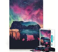 Puzzle Silhouette Galaxy 1000 pièces pour Adolescents, Jeu de logique et de Loisirs, Bords Fins, Cadeau spécial 38x26cm