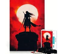 Puzzle Silhouette Guerrier 1000 pièces pour Adolescents Jeu de logique Claire Passe-Temps Calme Découpe Parfaite Cadeau Classique 50x75cm