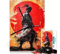 Puzzle Silhouette Guerrier Graffiti 1000 Pièces Cadeau Adulte Jeu de Réflexion et de Détente Design Amusant et Silencieux Assemblage Cadeau Exquis 50x75cm