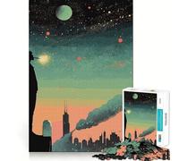 Puzzle Silhouette Homme dans l'espace 1000 Pièces pour Adolescents Jeu de Logique Claire, Passe-Temps Calme, Découpe Parfaite, Cadeau Classique 38x52cm