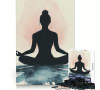 Puzzle Silhouette Méditation 1000 Pièces Adultes Cadeau Jeu de Stimulation mentale Atelier Silencieux et Amusant Design raffiné Assemblage Parfait Cadeau Exquis 50x75cm