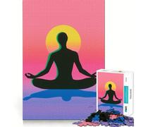 Puzzle Silhouette Méditation 1000 pièces pour Adolescents, Jeu de logique, léger et Relaxant, découpe précise, Cadeau Classique 38x52cm