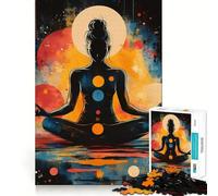 Puzzle Silhouette Méditation 1000 pièces pour Adolescents, Jouet Intelligent, Passe-Temps à la Maison, découpe précise, Cadeau attentionné 50x75cm
