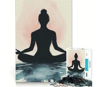 Puzzle Silhouette Méditation 1000 pièces pour Adultes, Jeu de logique, Jeu d'intérieur, découpe de précision, Cadeau précieux 38x26cm