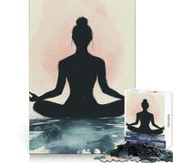 Puzzle Silhouette Méditation 1000 pièces pour Adultes, Jeu de logique, Jeu d'intérieur, découpe de précision, Cadeau précieux 38x26cm
