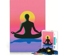 Puzzle Silhouette Méditation Difficile pour Adultes 1000 Pièces Jeu de Logique Lien Familial Découpe de Précision Surprise Chaleureuse 50x75cm