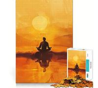 Puzzle Silhouette Méditation pour Adolescents 1000 pièces, Jouet Intelligent, Loisirs, découpe précise, Cadeau saisonnier 38x26cm