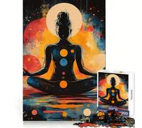 Puzzle Silhouette Méditation pour Adultes 1000 Pièces Jeu d'exercice Mental Design Relaxant Cadeau saisonnier 38x26cm