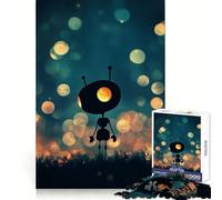 Puzzle Silhouette Robot illuminé de 1000 pièces pour Adultes, idéal pour stimuler la mémoire et Partager Un Moment de Joie en Famille, Motif à Assembler, Cadeau du Père Noël 38x52cm