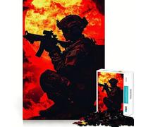 Puzzle Silhouette Soldat Difficile pour Adultes 1000 Pièces Jeu de Logique Lien Familial Découpe de Précision Surprise Chaude 50x75cm