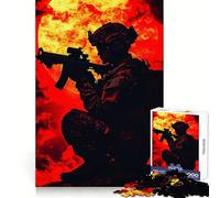 Puzzle Silhouette Soldat pour Adolescents, 1000 Pièces, Jeu de Réflexion, Activité à Domicile, Découpe Précise, Décoration Murale 38x52cm