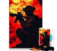 Puzzle Silhouette Soldat pour Adultes, 1000 pièces, Jeu de réflexion Amusant à Partager, découpe de précision, Cadeau Unique 38x26cm