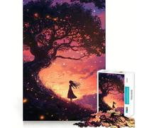 Puzzle Silhouette sous Un Arbre Magique pour Adultes, 1000 pièces, renforce la mémoire, soulage Le Stress, Bords Lisses, 50x75cm