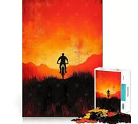 Puzzle Silhouette VTT pour Adultes, 1000 pièces, Jeu d'exercice Mental, Design Relaxant, Cadeau saisonnier 38x26cm
