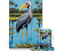 Puzzle Silver Stork 1000 pièces pour Adultes, Jeu de réflexion, Calme et détente, décoration Murale 50x75cm