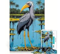 Puzzle Silver Stork 1000 pièces pour Adultes, Jeu de réflexion, Calme et détente, décoration Murale 50x75cm