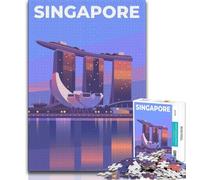 Puzzle Singapour 1000 pièces pour Adultes et Adolescents, Jeu Stimulant et Jeu Familial idéal comme Cadeau pour Toute la Famille 38x26cm
