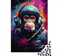Puzzle Singe Astronaute Artistique Premium 100% Carton Recyclé 100% Carton Recyclé Puzzle pour Enfants et Adultes Cadeau de Noël 1000 pièces (75x50cm)