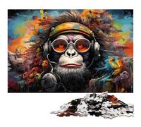 Puzzle Singe Coloré 1000 Pièces Adultes Puzzles Divertissement Relaxant, Cadeau de Noël Parfait et Décoration d'Intérieur 50x75cm / 19,68x29,52 Pouces