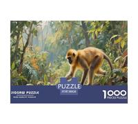 Puzzle Singe Doré 1000 Pièces en Carton pour Adultes Enfants Jeu Éducatif Jeu De Défi Casse-tête Cadeau Famille Home Decor 38x26cm/1000pcs