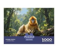 Puzzle Singe Doré 1000 Pièces en Carton pour Adultes Enfants Jeu Éducatif Jeu De Défi Puzzle Cadeau Adulte Décoration Intérieure 70x50cm/1000pcs