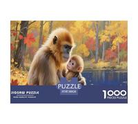 Puzzle Singe Doré 1000 Pièces en Carton pour Adultes Enfants Jeu Éducatif Jeu De Défi Puzzle Idée Cadeau Décoration Intérieure 38x26cm/1000pcs