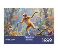 Puzzle Singe Doré 1000 Pièces en Carton pour Adultes Enfants Jeu Éducatif Jeu De Défi Puzzles Cadeau Enfant Décoration Intérieure 70x50cm/1000pcs