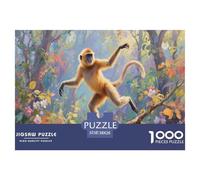 Puzzle Singe Doré 1000 Pièces en Carton pour Adultes Enfants Jeu Éducatif Jeu De Défi Puzzles Cadeau Adulte Home Decor 38x26cm/1000pcs