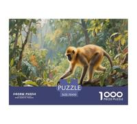Puzzle Singe Doré 1000 Pièces en Carton pour Adultes Enfants Jeu Éducatif Jeu De Défi Puzzles Idée Cadeau Décoration Intérieure 70x50cm/1000pcs