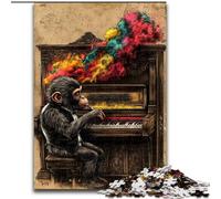 Puzzle Singe Jouant du Piano pour Adultes et Adolescents, adapté aux 14 Ans et Plus Amusement en Famille pour Toute la Famille (50x75cm)