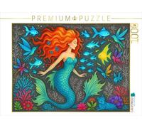 Puzzle · Sirène et Poissons Lumineux | Des créatures mythiques magiques · 1000 pièces · Format assemblé 64 × 48 cm · CALVENDO Puzzle