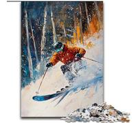 Puzzle Skieur 1000 pièces pour Adultes et Adolescents, à Assembler soi-même, à Offrir en Cadeau à Toute la Famille, adapté aux Enfants de 14 Ans et Plus (26x38cm)