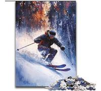 Puzzle Skieur 1000 pièces pour Adultes et Adolescents, Jeux éducatifs, décoration d'intérieur et Cadeaux Uniques (26x38cm)