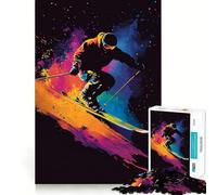 Puzzle Skieur en Mouvement pour Adolescents 1000 Pièces Jeu de Logique et de Développement Cadeau de Qualité Supérieure pour Famille 38x26cm