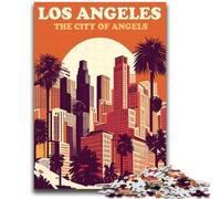 Puzzle Skyline de Los Angeles pour Adolescents 2000 pièces, activité familiale avec Affiche et fiche de Questions pour Les 14 Ans et Plus (2000 pièces, 70x100cm)