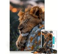 Puzzle Slumbering King 1000 pièces pour Adolescents Collection Clear Cut Art Souvenirs, Amélioration, Esprit Calme 38x26cm