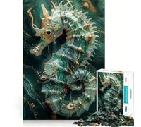 Puzzle Smaragd Hippocampe pour Adultes, 1000 pièces, Jouet d'exercice Mental, Design Relaxant, Cadeau saisonnier 38x52cm