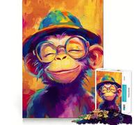 Puzzle Smile Monkey 1000 pièces pour Adolescents Amélioration de la mémoire Détente et Amusement Pièce de Collection aux découpes nettes 50x75cm