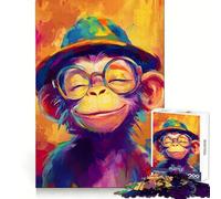 Puzzle Smile Monkey 1000 pièces pour Adolescents Amélioration de la mémoire Détente et Amusement Pièce de Collection aux découpes nettes 50x75cm
