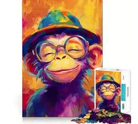Puzzle Smile Monkey 1000 pièces pour Adolescents, Jeu de logique Claire, Passe-Temps Calme, découpe Parfaite, Cadeau Classique 38x52cm