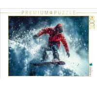 CALVENDO Puzzle Snowboard, Descente Noire | 1000 pièces Taille de la Ponte 64 x 48 cm Puzzle Photo pour des Heures heureuses