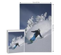Puzzle Snowboard Puzzles pour AdultesPuzzles en Bois De 1000 Pièces Adultes Cadeaux Jeu Stimulant 78×53cm