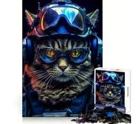 Puzzle SOF Chat Guerrier pour Adultes 1000 pièces, Jeu de logique mentale, Amusant et apaisant, découpe Ferme, Surprise chaleureuse (50x75cm)