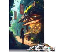 Puzzle Solarpunk Street Market, Jeux créatifs, Puzzle en Carton 100% recyclé, pour Cadeaux de Noël pour Adultes, 1 000 pièces (38 x 26 cm)